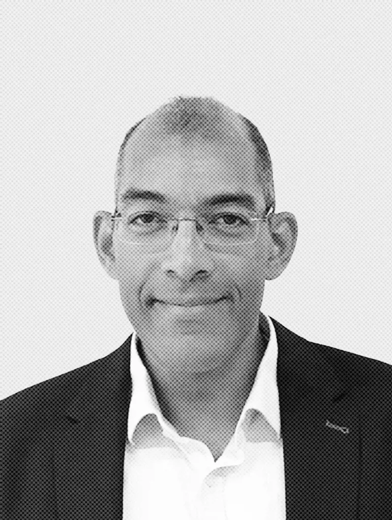 A black and white picture of Edwin Devid