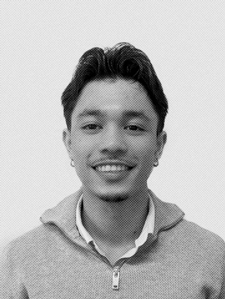 A black and white picture of Nathan