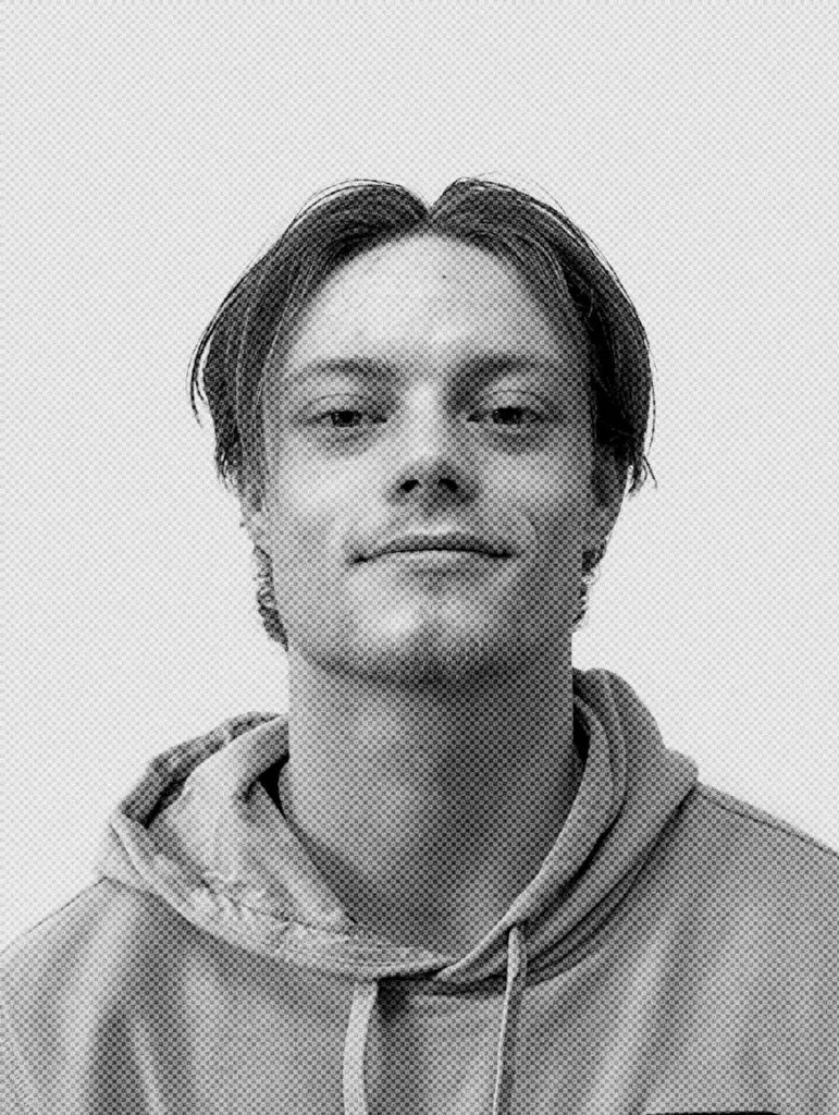 A black and white picture of Tygo